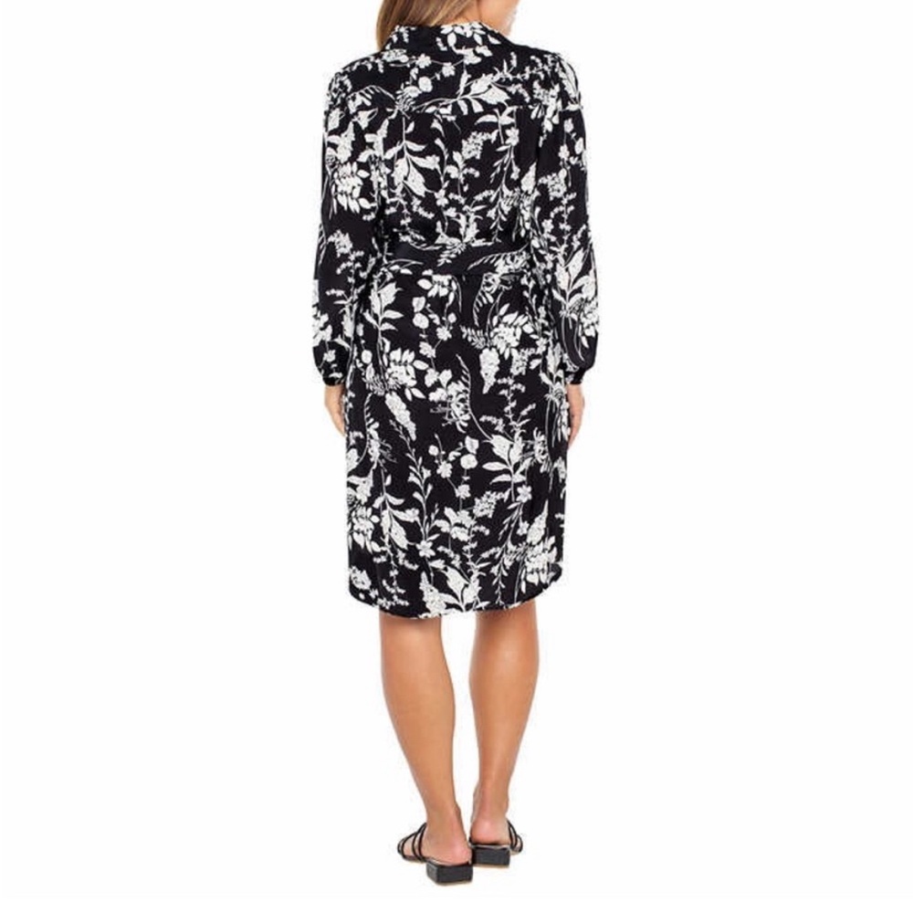 🎉 HP ⭐️ Firm Price ⭐️ Well Worn Womens' Crepe Dress Long Sleeve Tie Belt Medium - Picture 6 of 9